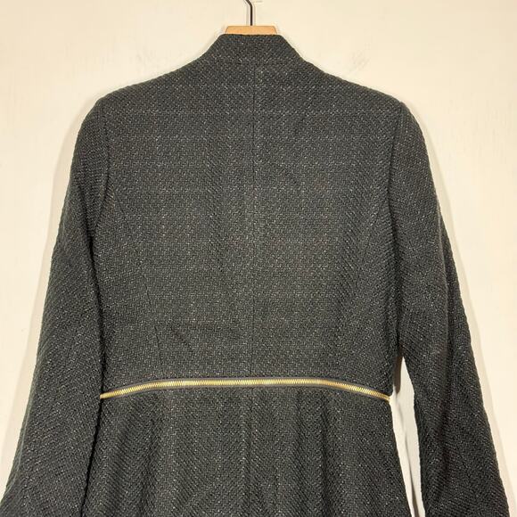 NEW MNG Mango Boucle Jacket Size Small Outerwear Wool Blend Black Convertible - Picture 6 of 10